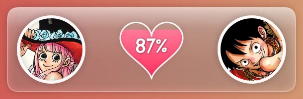 Love calculator result for Koyamie and Koya: 87%