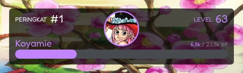 Kartu peringkat Koyamie, level 63, peringkat #1